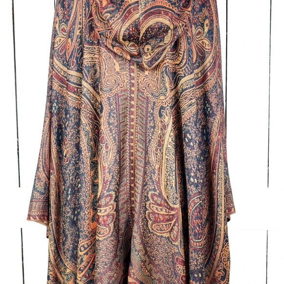 Hooded orange tribal pashmina kimono cover up - Picture 3 of 7